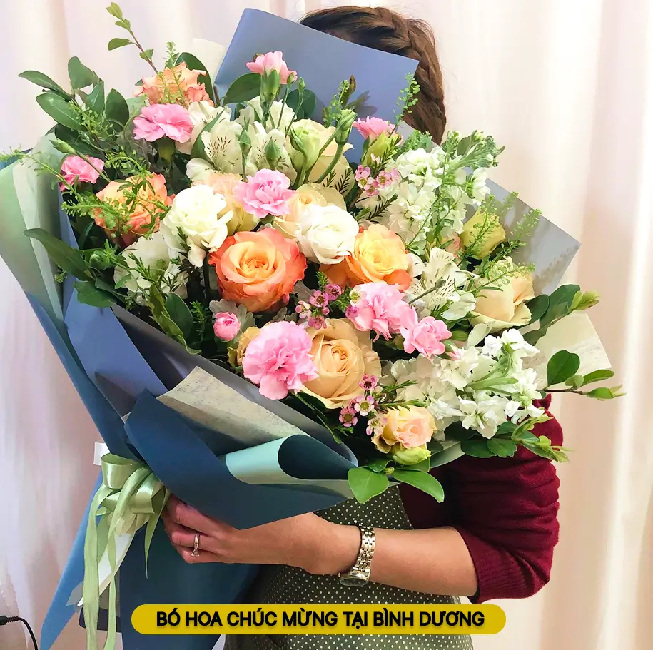 Mẫu bó hoa chúc mừng tại Bình Dương đẹp.