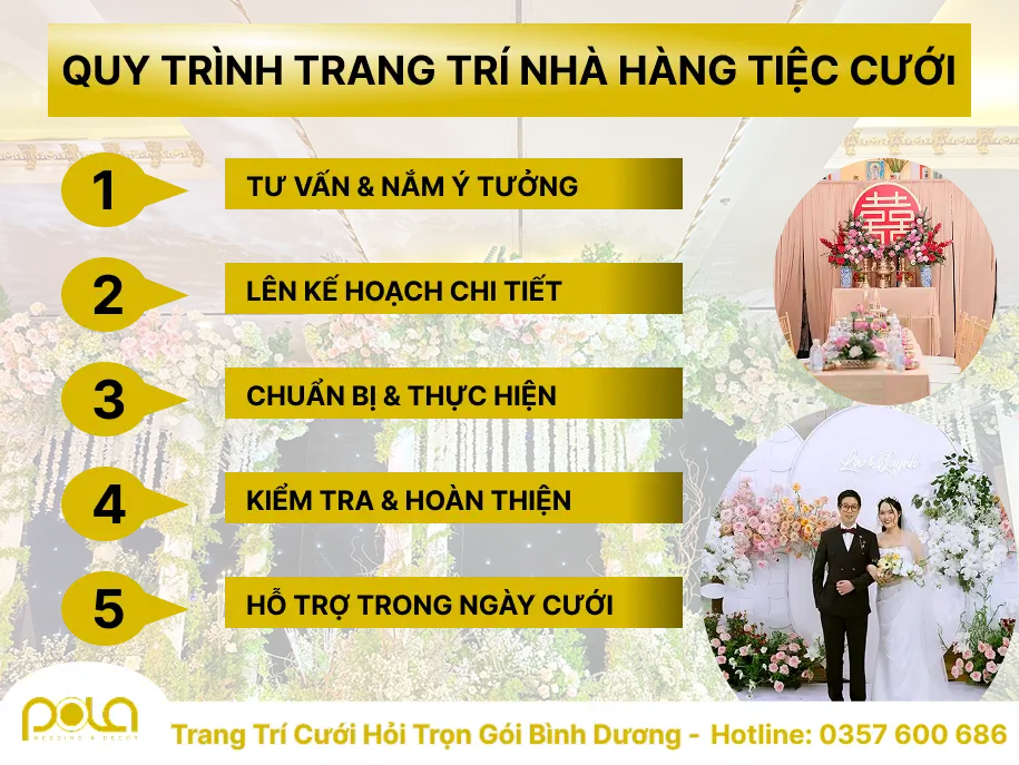 Quy Trình Trang Trí Nhà Hàng Tiệc Cưới Bình Dương - Pola Wedding