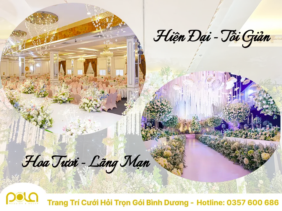 Mẫu trang trí nhà hàng tiệc cưới Bình Dương.