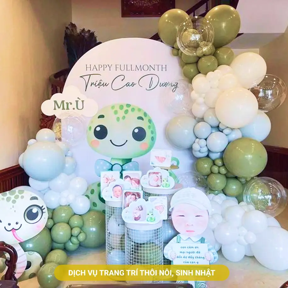 Trang trí tiệc sinh nhật thôi nôi tại Bình Dương - chủ đề theo con giáp