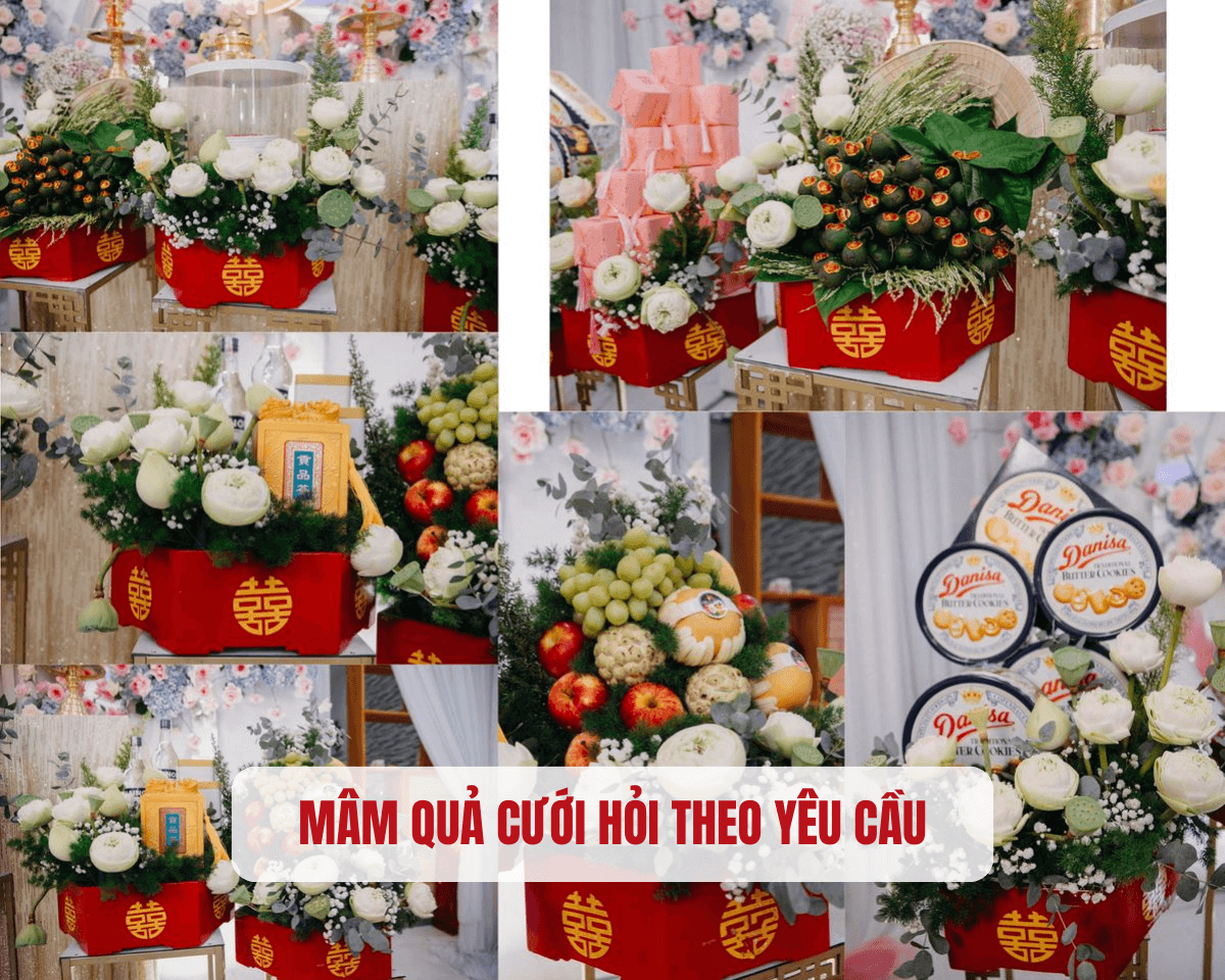 Mâm quả cưới hỏi theo yêu cầu