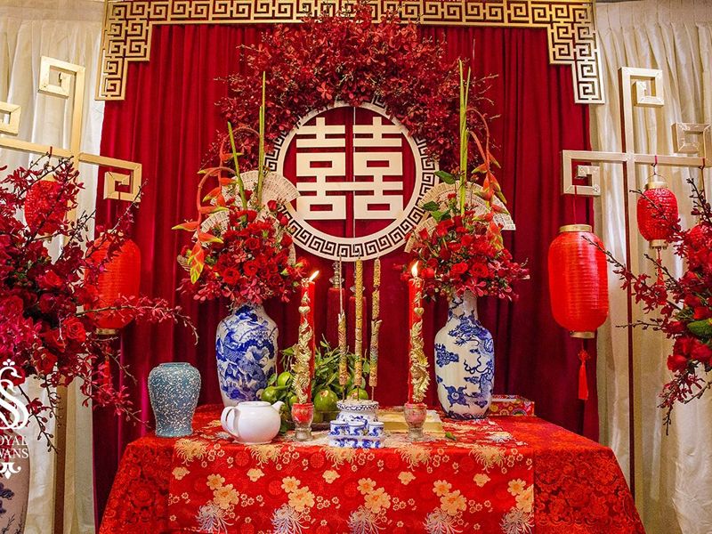 Tự trang trí bàn thời gia tiên cưới hỏi